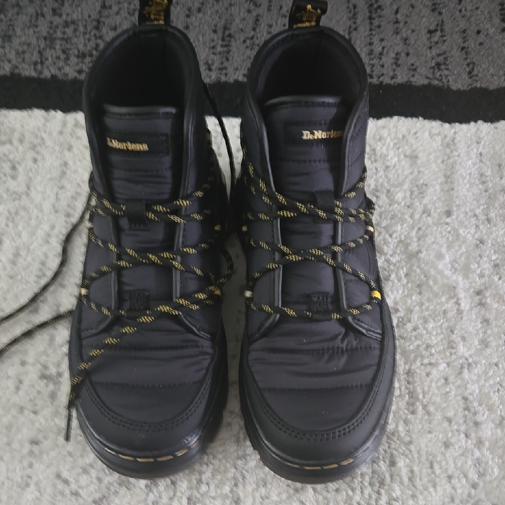 Dr. Martens Black and Yellow Shoes.